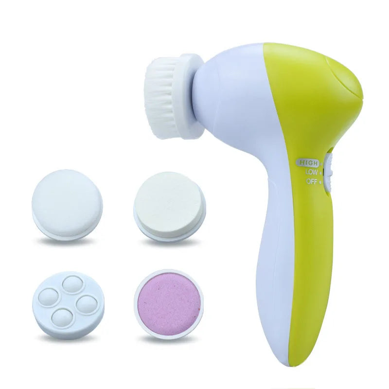 5 IN 1 Face Cleansing Brush Wash Machine Spa Skin Care Massager Blackhead Cleaning Electric Facial Cleaner Facial Cleanser Tool