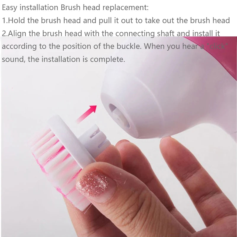 5 IN 1 Face Cleansing Brush Wash Machine Spa Skin Care Massager Blackhead Cleaning Electric Facial Cleaner Facial Cleanser Tool
