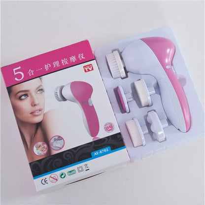 5 IN 1 Face Cleansing Brush Wash Machine Spa Skin Care Massager Blackhead Cleaning Electric Facial Cleaner Facial Cleanser Tool